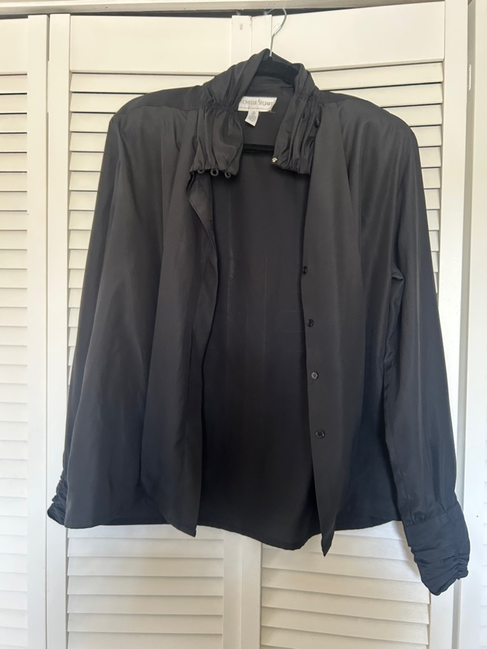 Michelle Stuart Black Classic Button-Front Top